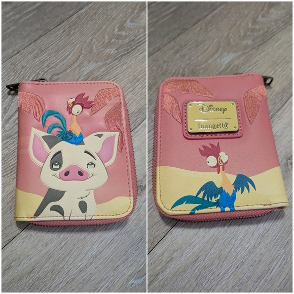 Loungefly Handbags - Loungefly Disney Moana Pua & Hei Hei Sunset Wallet BoxLunch Exclusive Disneyland